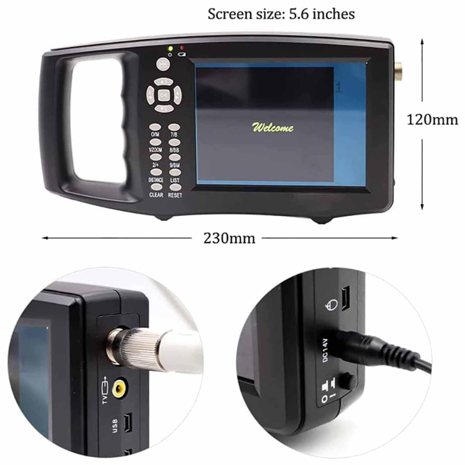 Kit D'échographie Vétérinaire,échographe sans Fil,Scanner à Ultrasons Vétérinaire Rechargeable pour La Grossesse,avec Sonde 6,5 MHz pour Les Grands Animaux comme Bovins,Chevaux,Vaches