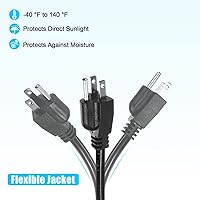 Vista 4 de PATIKIL Cable de alimentación de repuesto, 9 pies 14 AWG, cable de cable de 3 clavijas 5-15P para electrodomésticos de aire acondicionado
