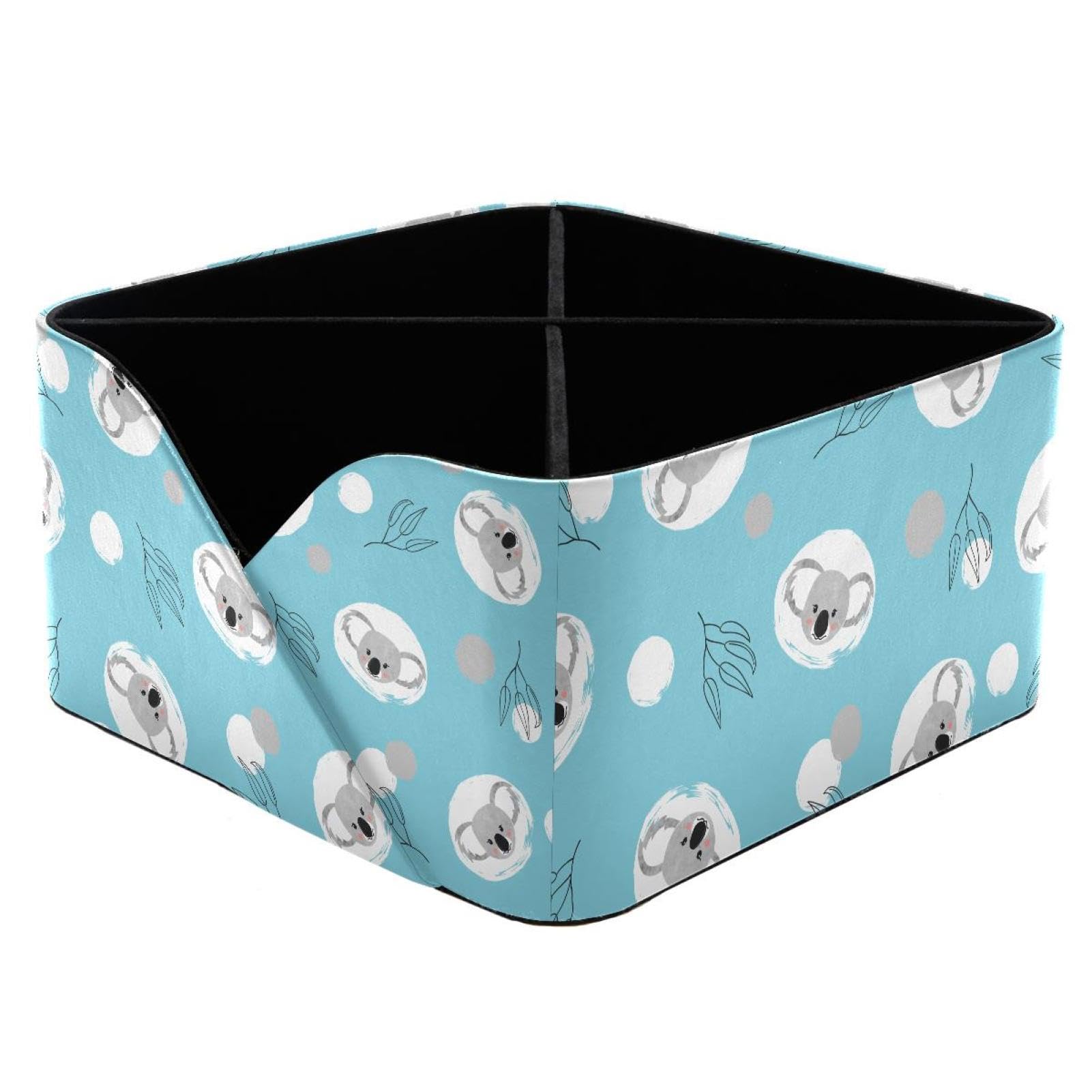 KengjuTesu Cute Koala Head Pattern Desktop Organizer Pen Holder, Rectangular Pencil Cup for Office, Study and Makeup Stations