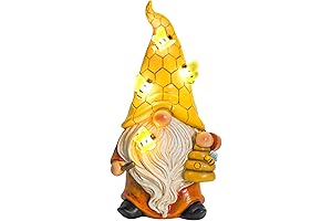 Bee-lit Garden Gnome: A Luminescent Canvas of Nightly Whimsy