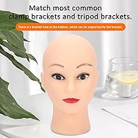 Vista 6 de Cabeza de maniquí calva, cabeza de maniquí calva para pelucas, Cabeza de cosmetología Maquillaje Cabeza de muñeca Sombreros Gafas Visualización