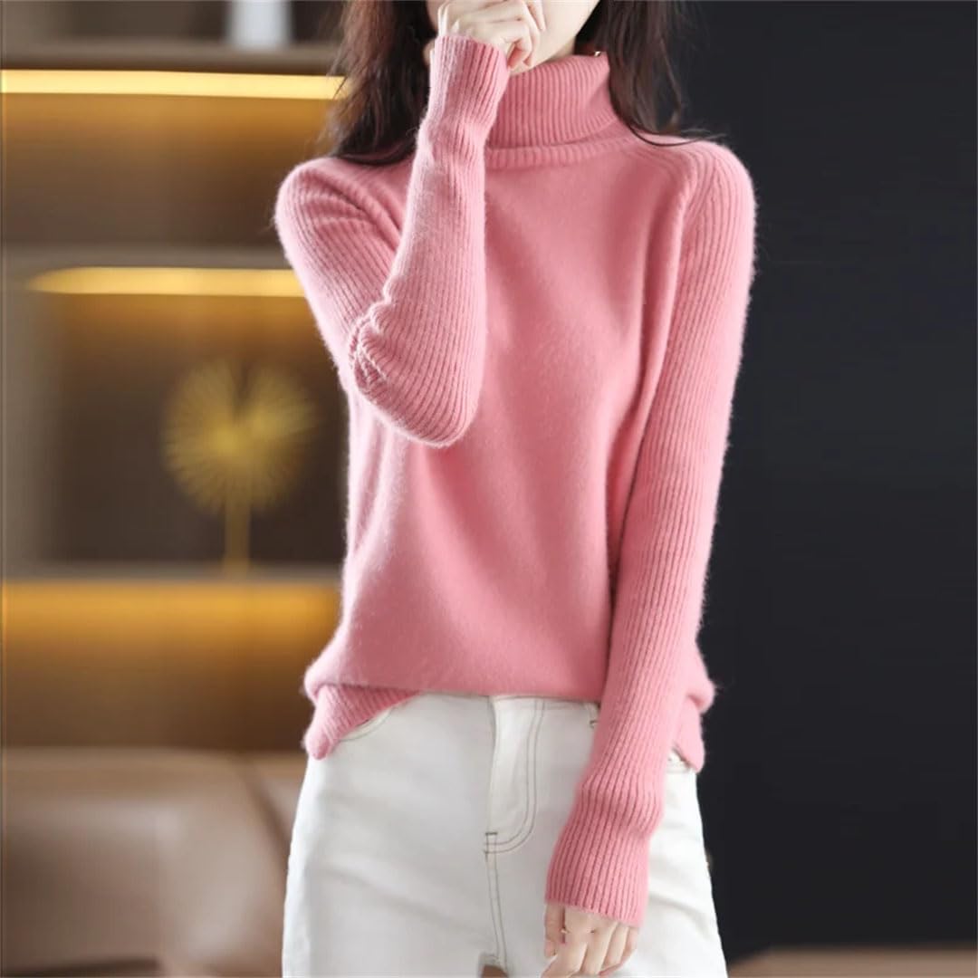 Vogrtcc Damski sweter z wysokim dekoltem sweter kaszmirowy sweter damski top