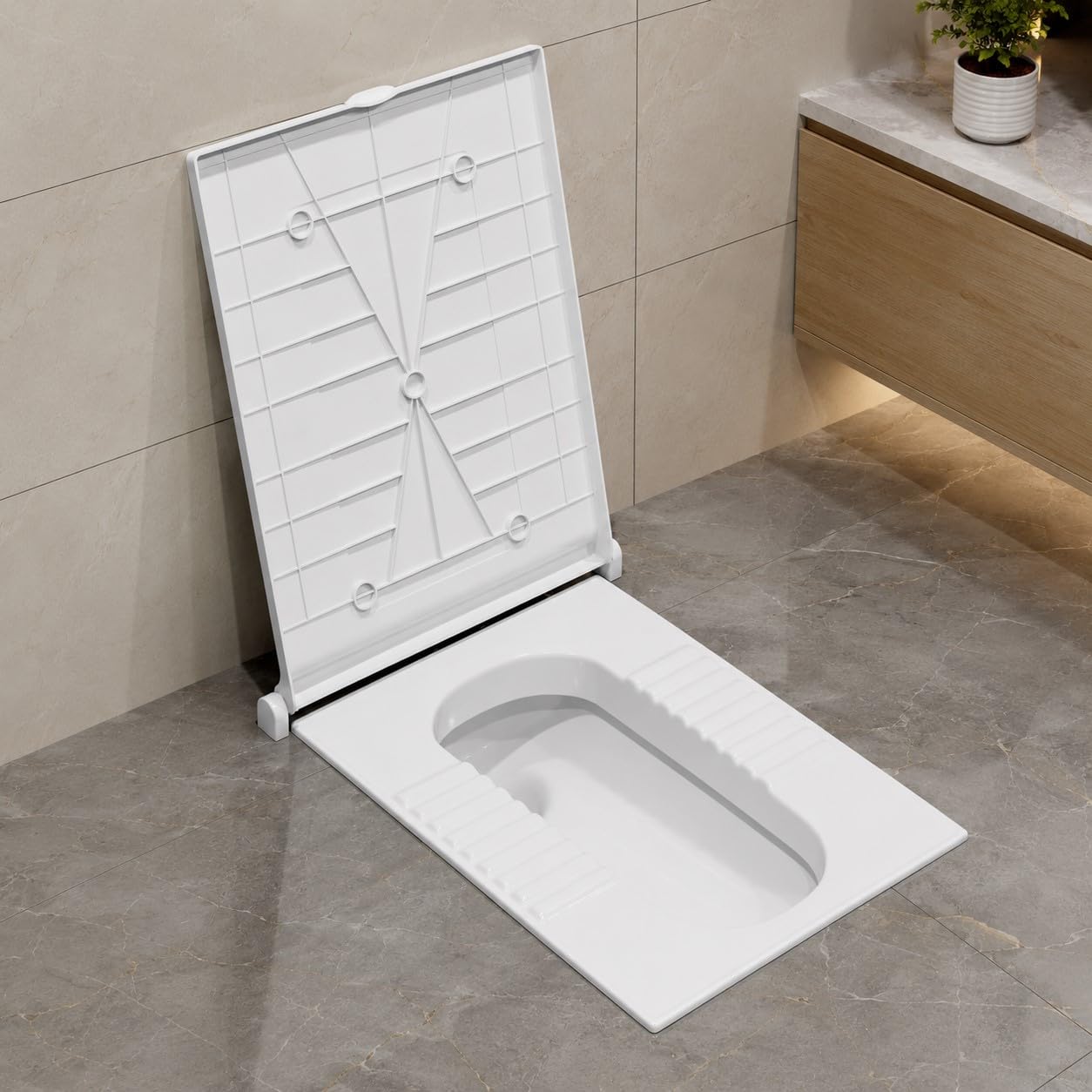 MESTERBATH Indian Toilet Seat Cover, Perfect Fit for Orissa Pan Toilet Seat Cover – Specially designed for Orissa Pan Indain Commodes Seat 56cm x 42cm-image-8