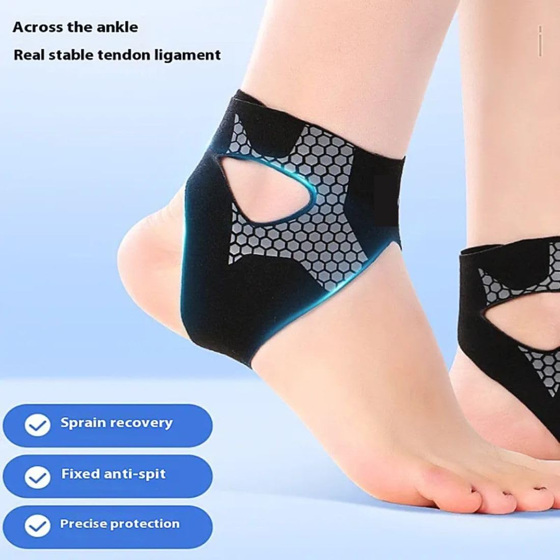 MRIYA Ankle Support Sleeves | Universal Fit | Pain Relief & Comfort for Ankles | Premium Breathable Material | Ideal for All Activities | Suitable for Men & Women 4