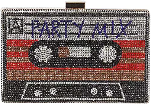 Qzunique Tape Shaped Shoulder Bag Radio Recorder Pu Crossbody Bag Women's Retro Evening Bag Handbag Clutch Purse #TOP7