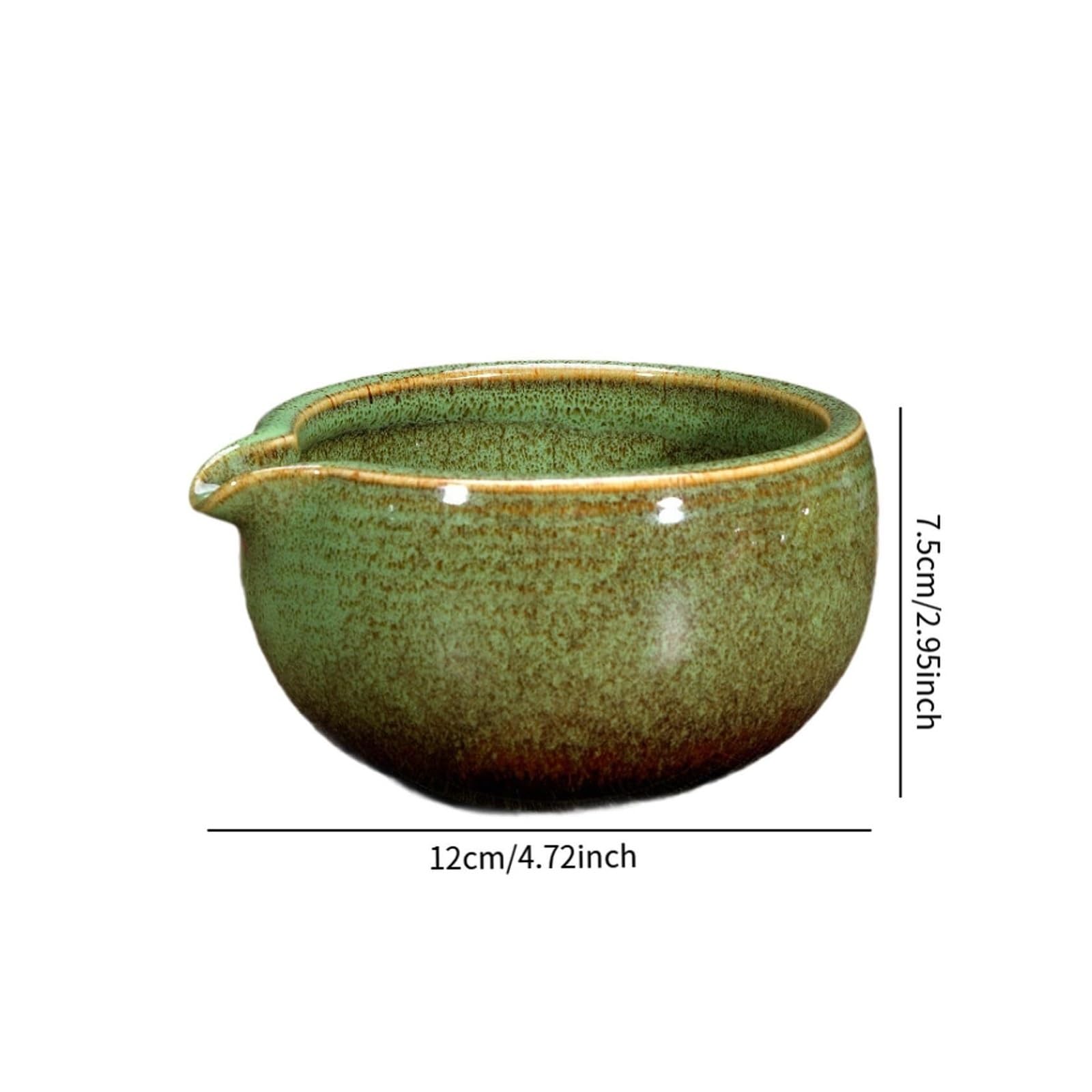Ceramic Matcha Bowl Handmade Tea Cup Japanese Bowl(Green)