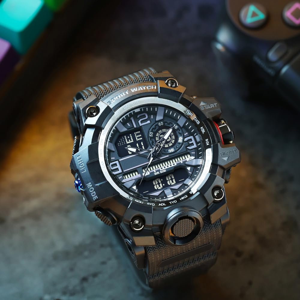findtime Unisex Sportuhren für Herren und Damen Armbanduhr Herrenuhr Damen Digital Uhr Tactical Watch Outdoor Digitaluhr für Jungen und Mädchen mit LED-Leuchtdisplay