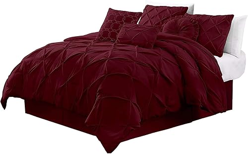 Miniatura 2 de Chezmoi Collection - Juego de ropa de cama modelo Sydney, 7 piezas, con pliegues decorativos