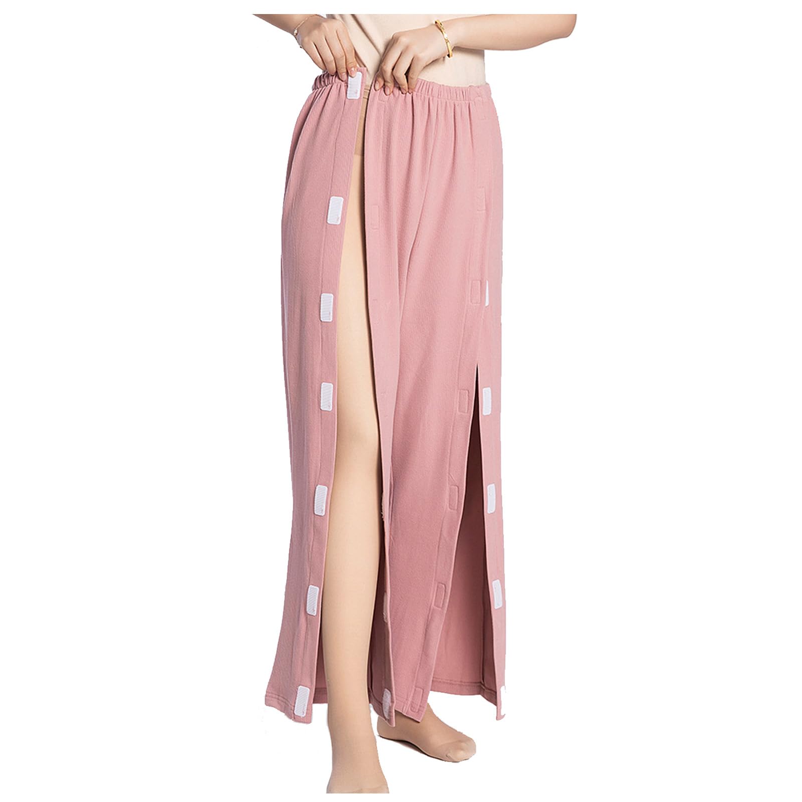 Pflegekleidung, Damen-Set aus abreißbarem Hemd und Hose nach der Operation, mehrfarbig, mehrere Größen(Rosso,X-Large)