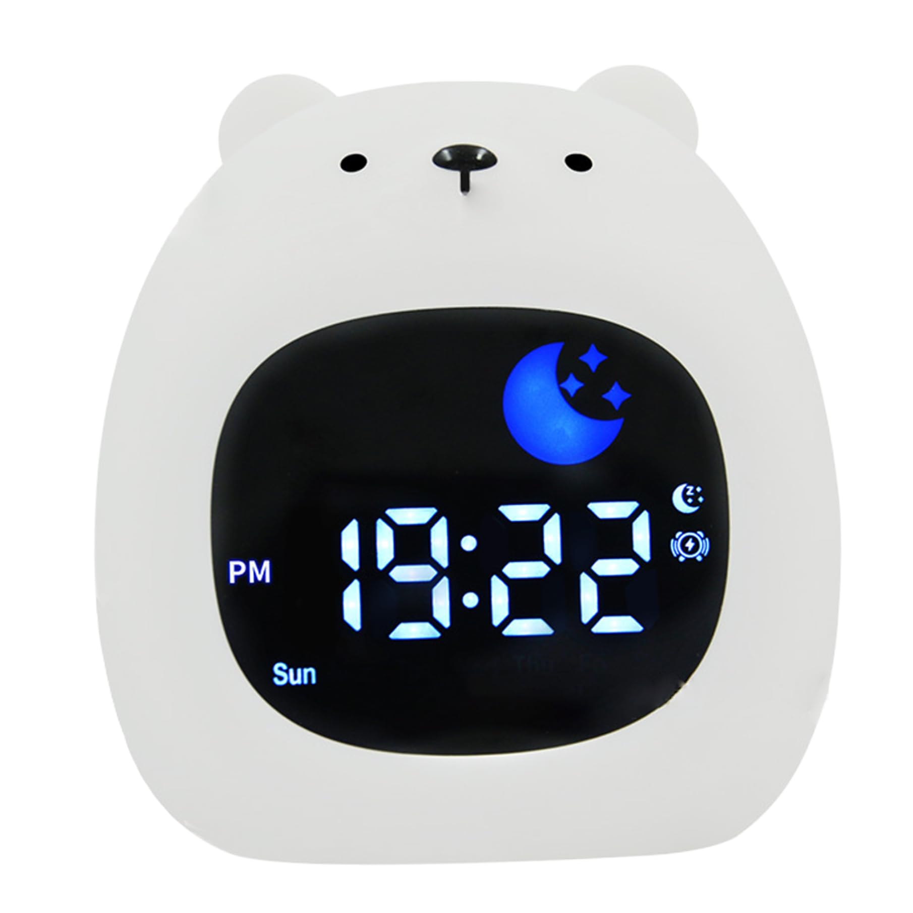 Sleep Trainer Clock for Kids, Bedside Cute Alarm Clock with Night Light Rechargeable Digital Clocks for Girls &amp; Boys, Bear Alarm for Kids