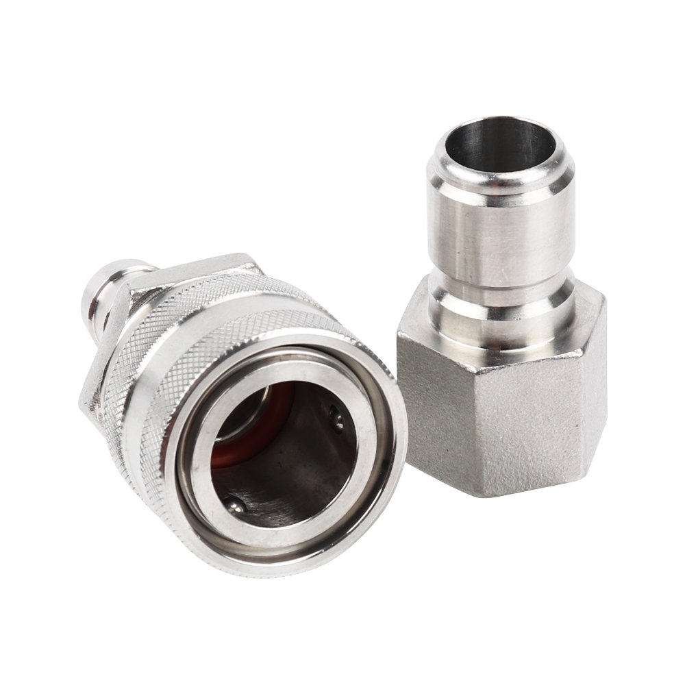 MRbrew Quick Disconnect 304 Stainless Steel Set 1/2'' FPT Male 1/2'' Female Barb (1/2'' FPT Male,1/2'' Female Barb)