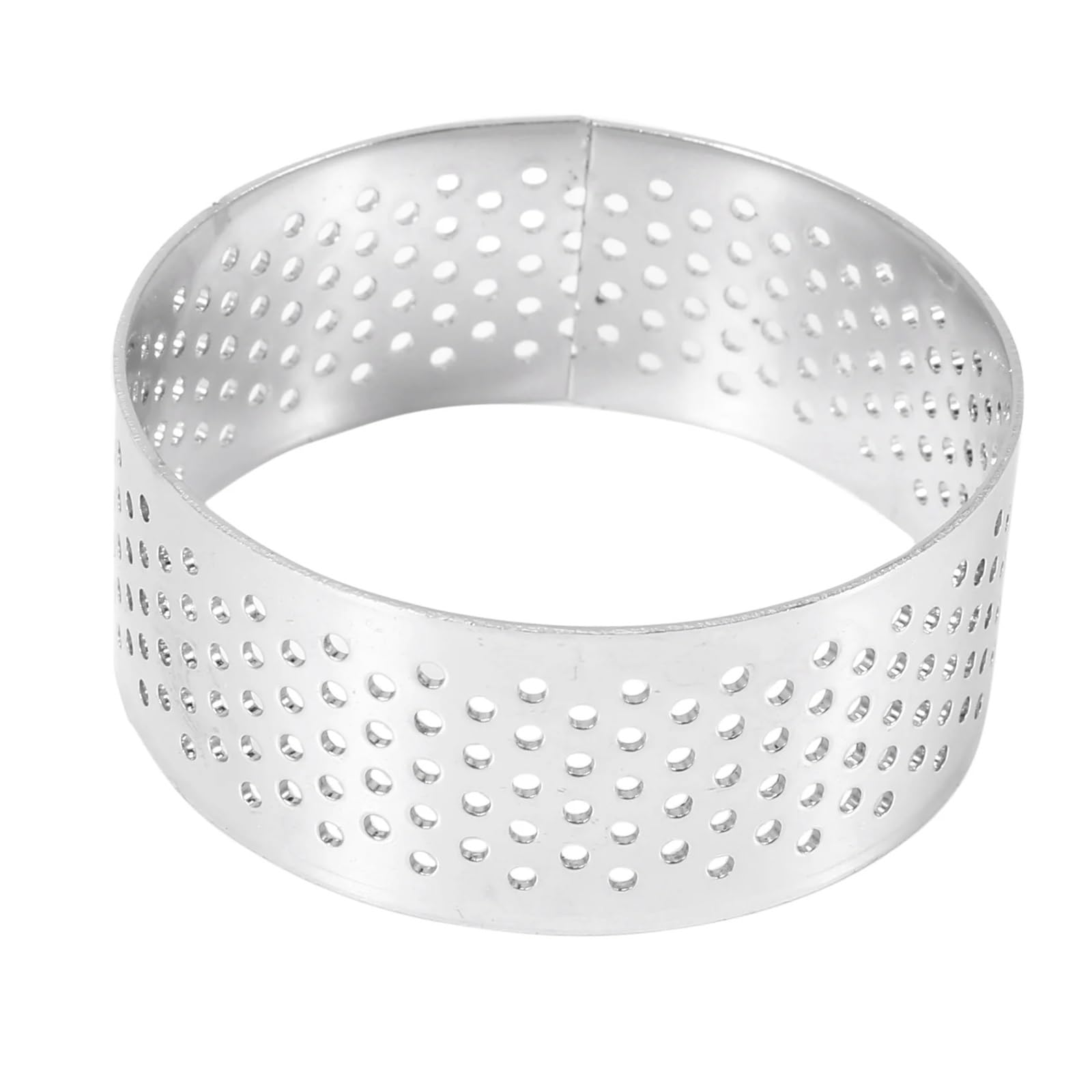 Anillo Para Tartas Paquete de 12 moldes de acero inoxidable for tartas, resistentes al calor, perforados, redondos, for mousse y donas.(8cm(12 PCS))