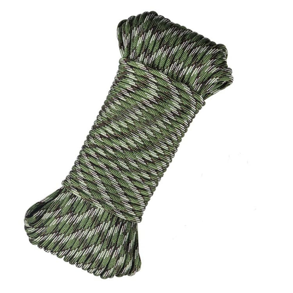 4mm Paracord Nylonschnur Reißfeste Kordelband Fallschirmschnur Regenschirmseil Zeltleinen Reepschnur Outdoor Survival Seil für Gartenbündelung Handgefertigte Projekte Camping Tarnfarbe 30m