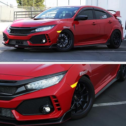 Miniatura 7 de Señal de giro secuencial VIPMOTOZ - Lámpara de señal de giro LED ámbar completa para Honda Civic, lado del conductor y del pasajero 2016-2021