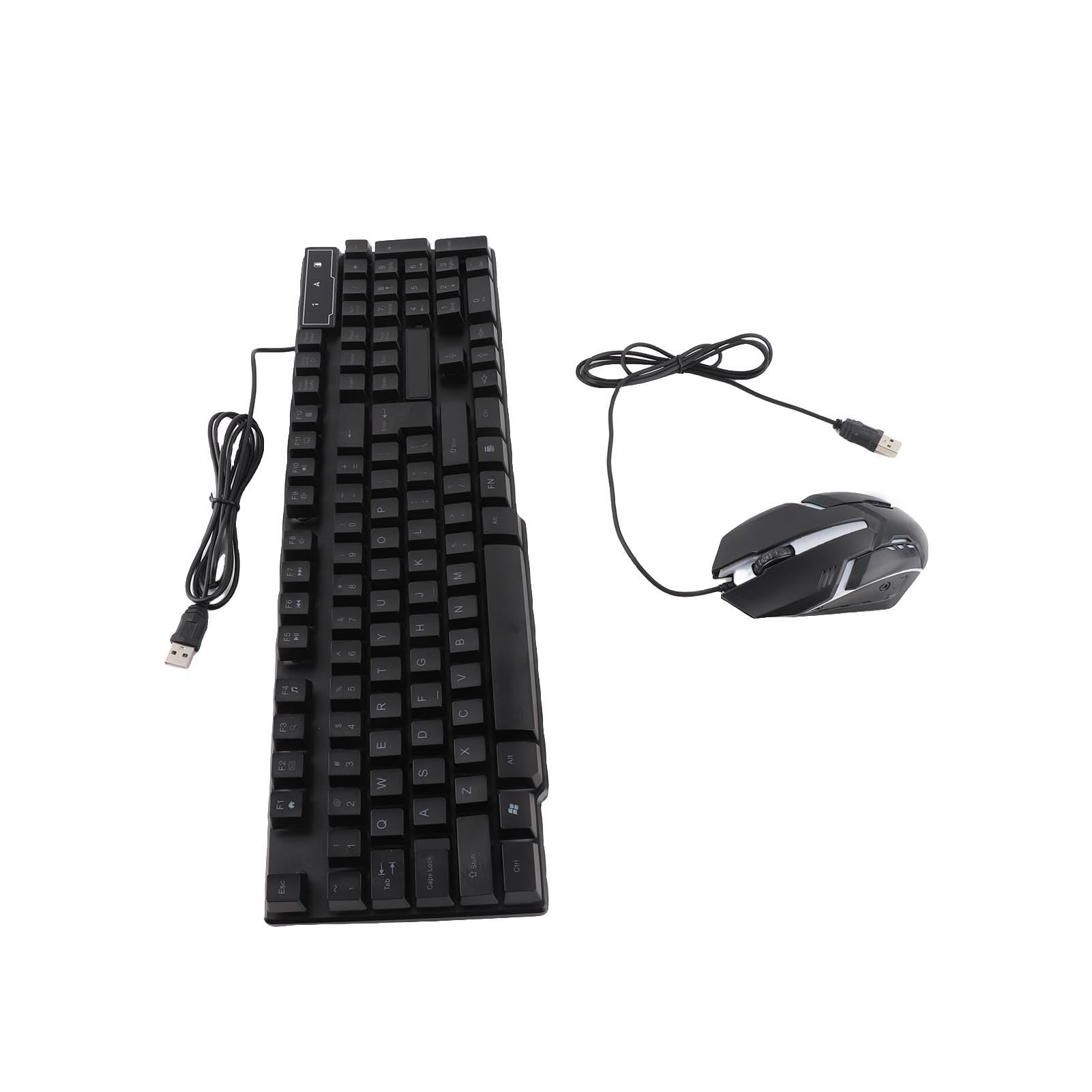 Aoresac TF800 Gaming Combo 104 teclas arco iris retroiluminado teclado luz respiración ratón 3.5mm Gaming Headset con micrófono ajustable grande