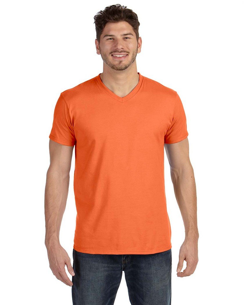 Hanes Mens Ringspun Cotton Nano-T V-Neck T-Shirt (498V)
