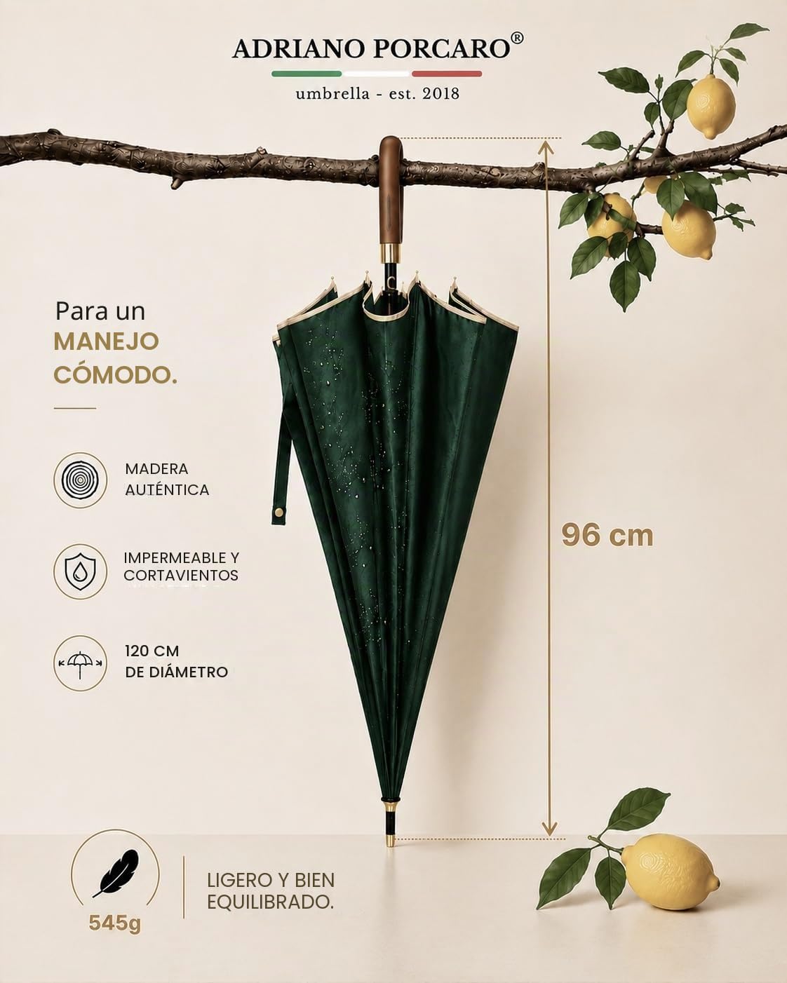 Paraguas resistente a las tormentas, diámetro de 120 cm, paraguas grande XXL con borde reflectante, 12 puntales, incluye funda para paraguas, para hombre y mujer