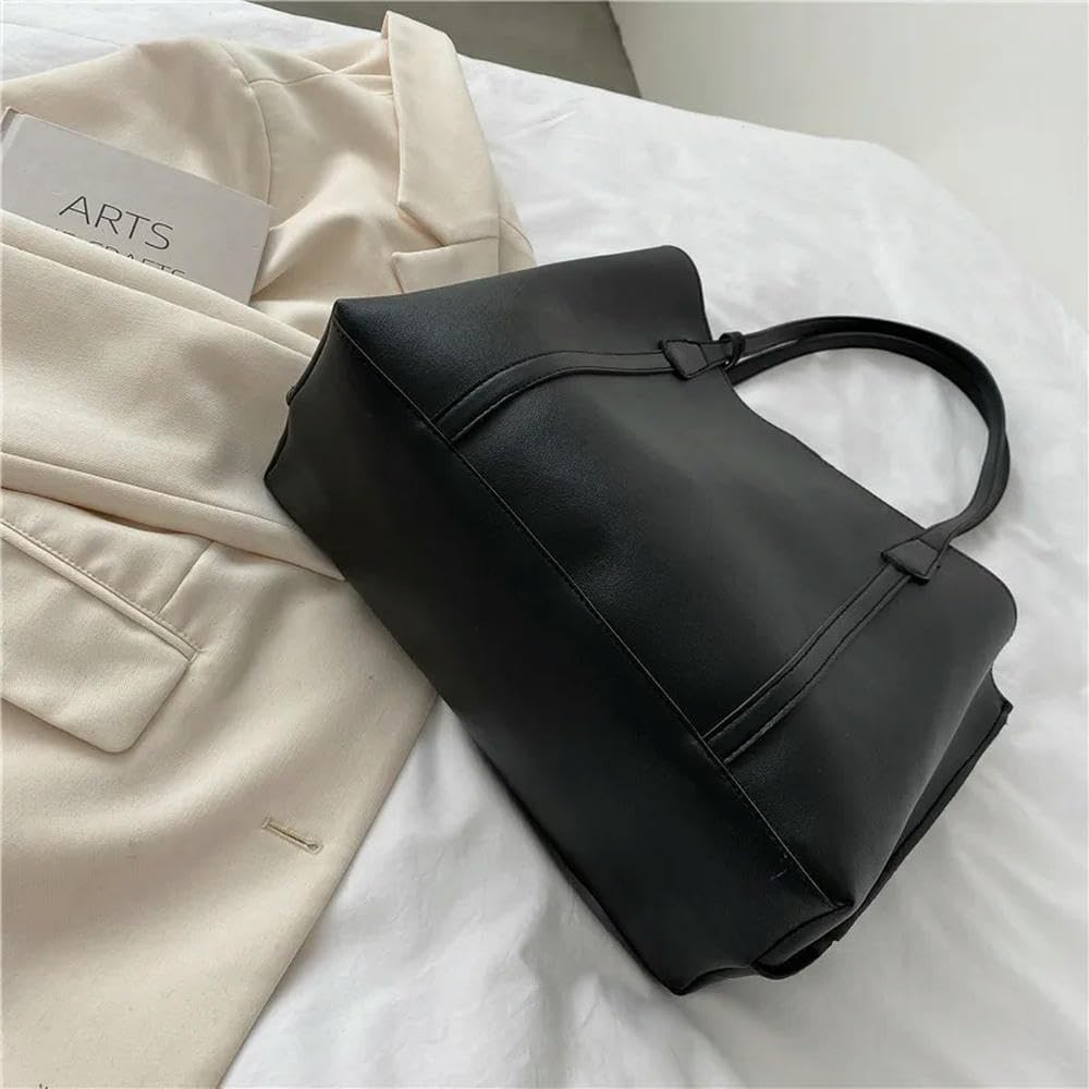 DYRBF - Bolsa de mano de piel sintética suave para mujer, bolsa de hombro de gran capacidad con cremallera superior, bolsa de trabajo ligera para laptop de 14 pulgadas, bolsa con bolsillos para viajes