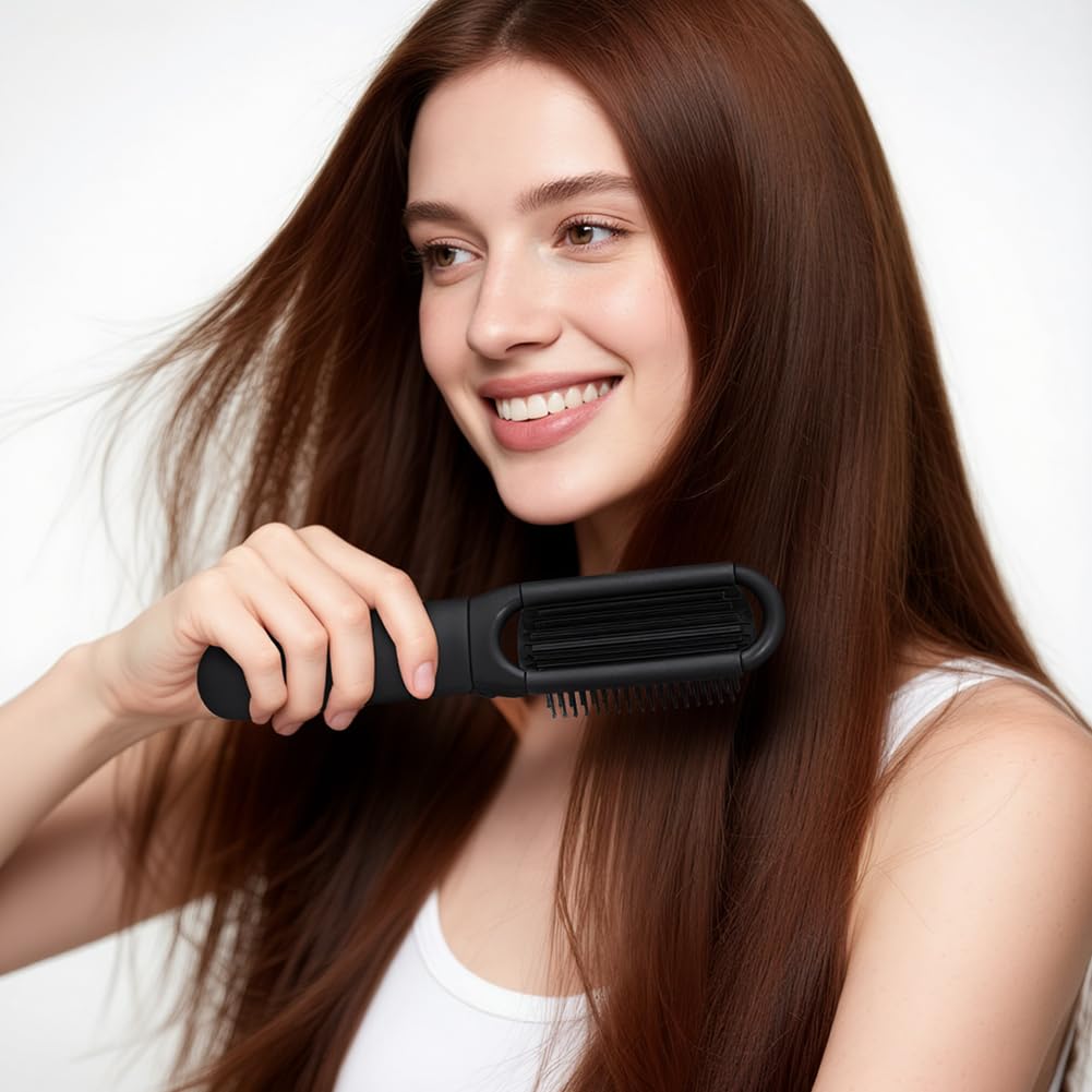 OSDUE Folding Hair Brush With Mirror, Mini Travel Portable Pocket Size Comb With Soft Nylon Bristles - Image 4