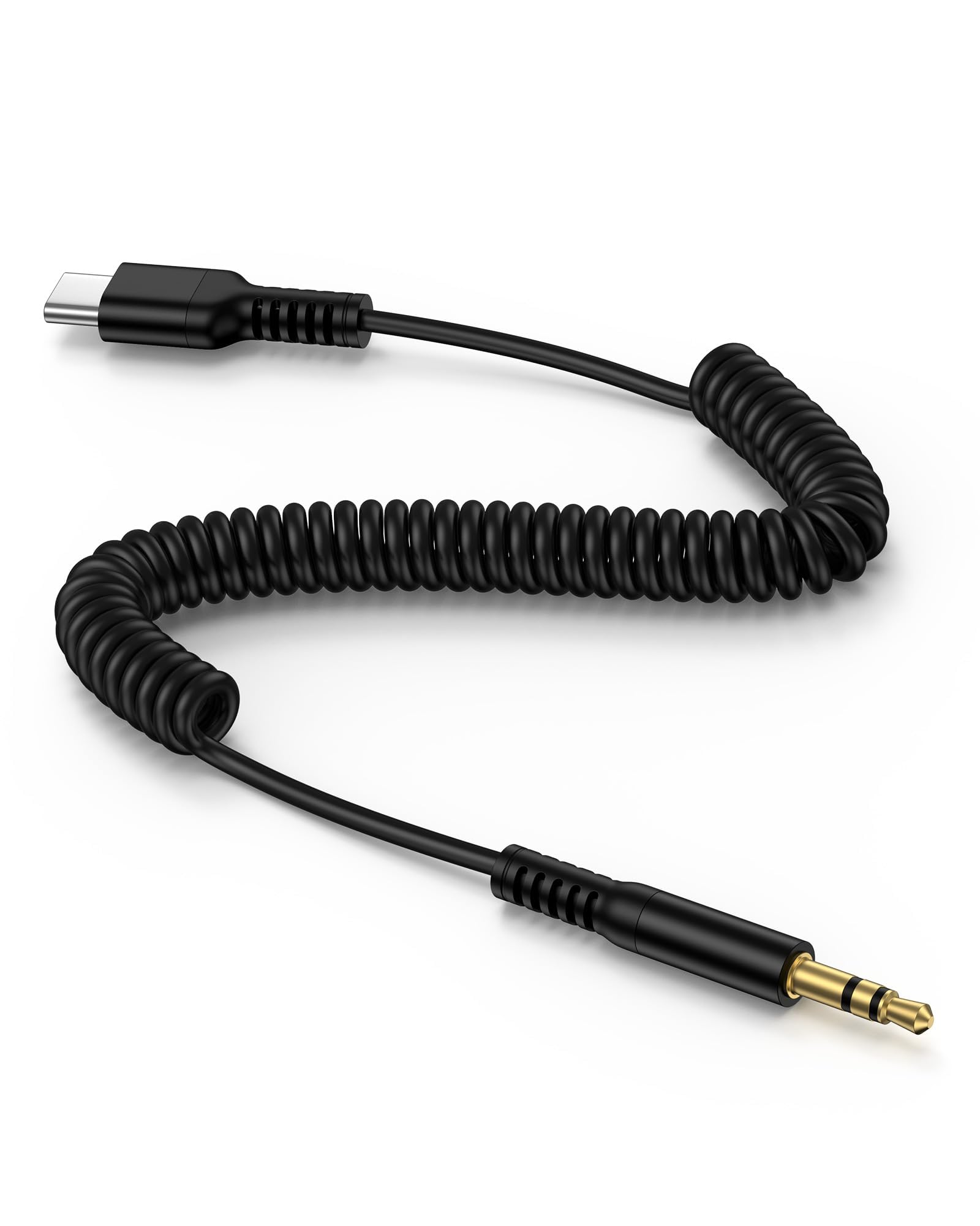 Coiled USB C to 3.5mm Audio Cable, Auxiliary to USB C for iPhone 17/16/15 Pro Max,17e, Retractable 6FT Hi-Fi Type C Aux Cord for Galaxy S26/S25 Ultra, Pixel 10/9, Aux Cable for Car,Headphones,Speakers