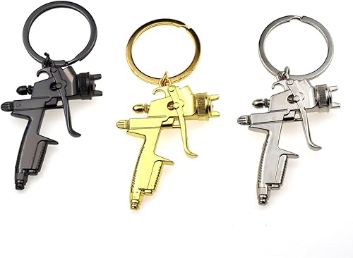 Miniatura 5 de beyondcity 2 llaveros de metal negro con pintura en aerosol, color plateado, Plateado, L