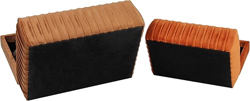 Miniatura 9 de HofferRuffer Cajas decorativas de terciopelo, cajas de joyería, cajas organizadoras de accesorios con elegante decoración de asa, juego clásico de