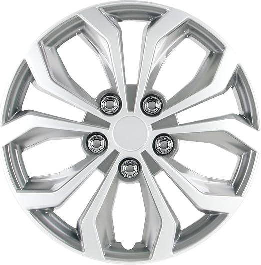 Pilot Automotive WH553-17S-S 17 Inch Spyder Silver Universal Hubcap Wheel Covers for Cars - Set of 4 - Fits Most Cars
