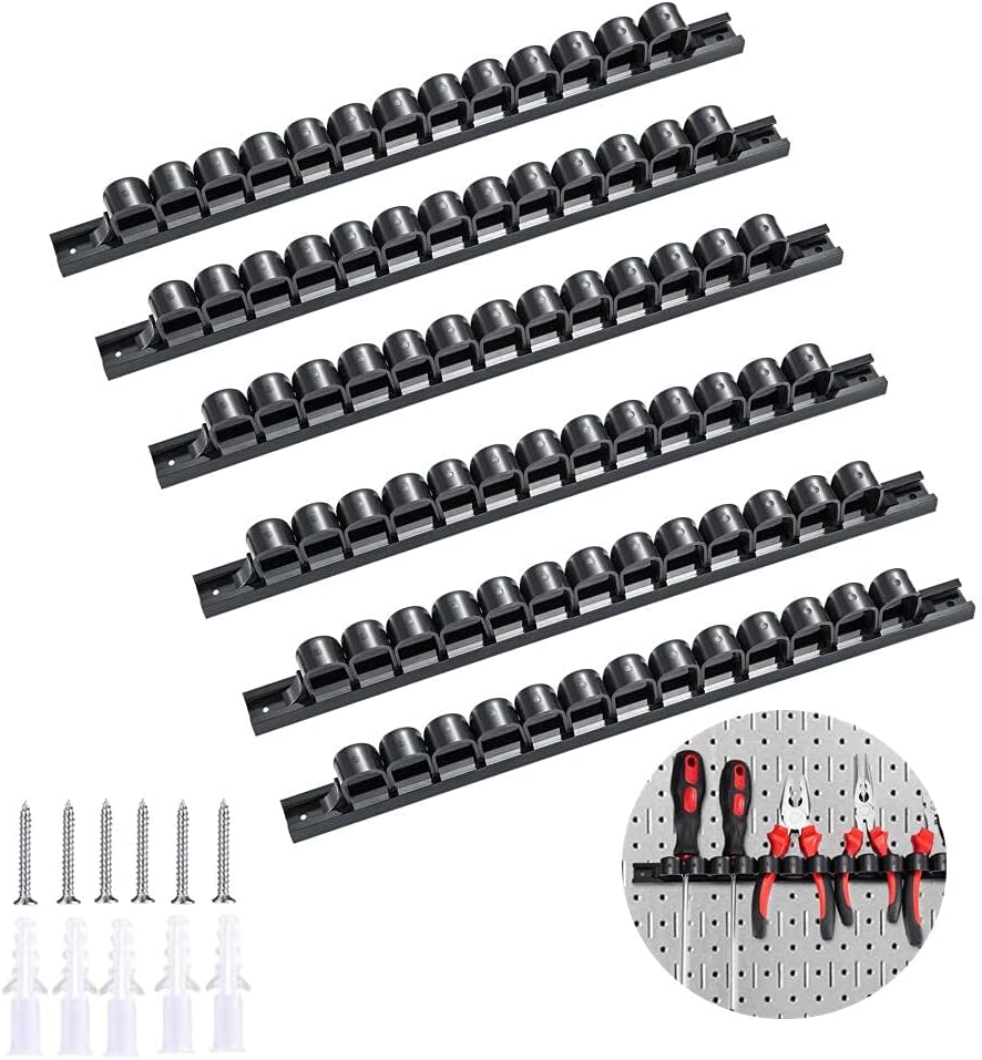 3-H Magnetic Screwdriver Holder,Magnetic Tool Holder Strip,Space Saving Tool Organizer Rack,Tool Magnet Bar for Workshop Garage Home | Fits up to 13 Screwdrivers,14 Inch(2 red)