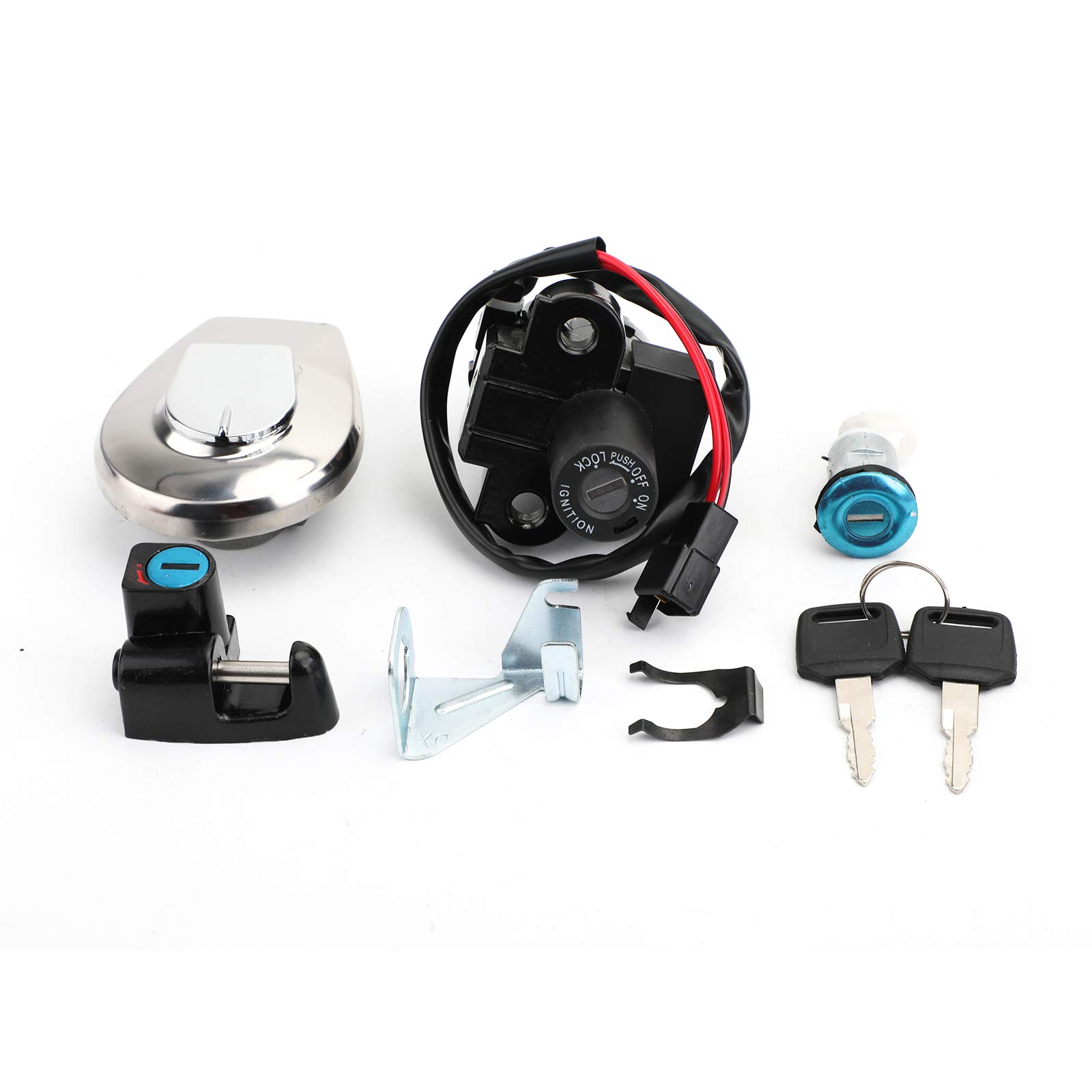 Artudatech Ignition Switch Fuel Gas Cap Seat Lock Keys Set Fits for Honda CB750 Nighthawk 750 1991 1992 1993 1994 1995 1996 1997 1998 1999 2000 2001