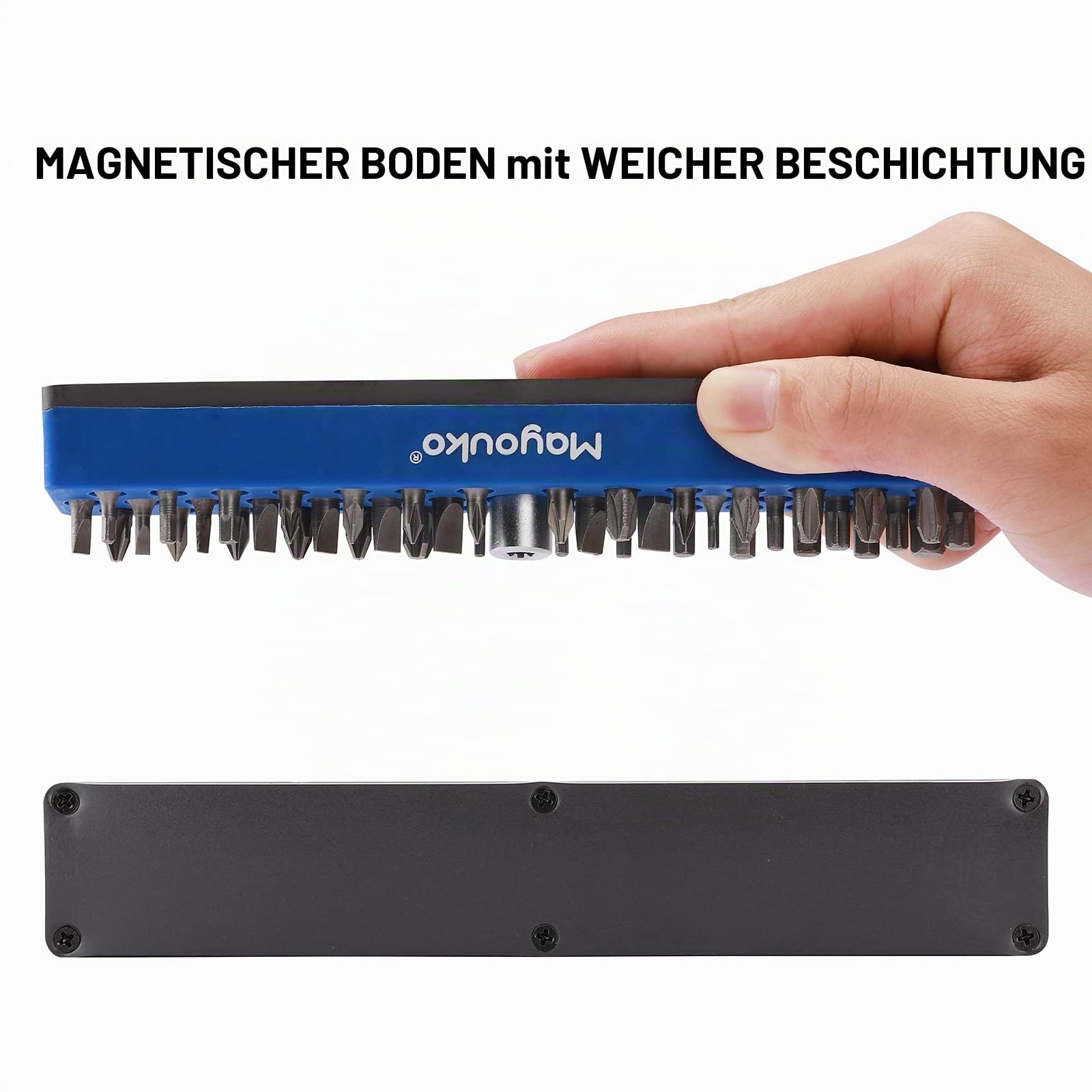 Mayouko 3 PCS 1/4" Magnetic Hex Bit Holder Rack Organizer, 129 Holes, 3 Racks, Magnetic Bit Holder with Magnet Base for Screwdriver Bits
