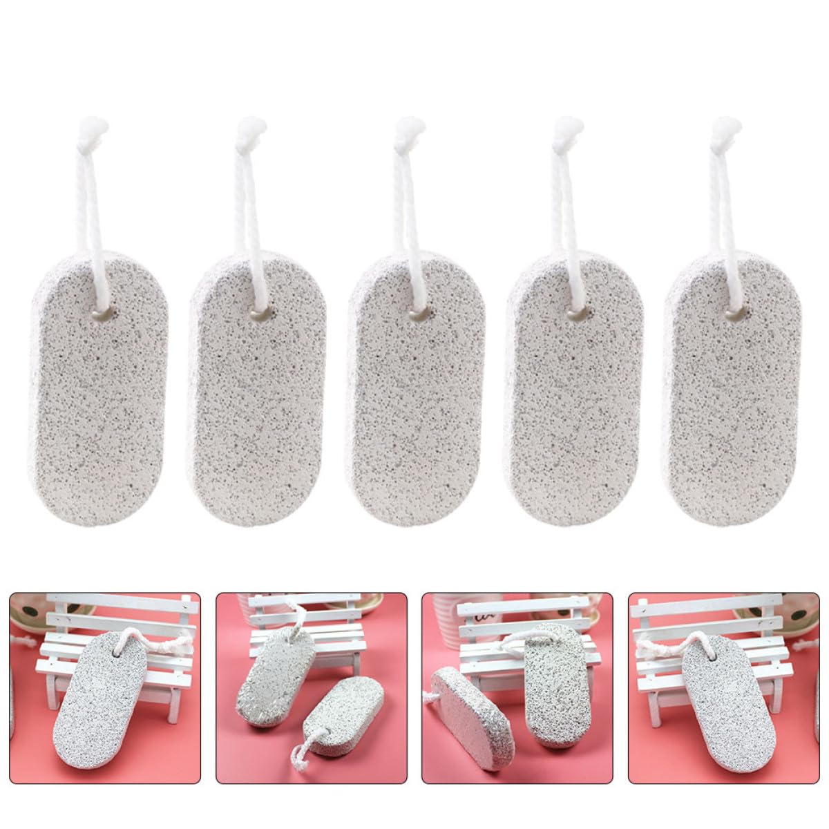 LIFKOME Lot de 20 Pierres Volcaniques Pieds, Pierre Exfoliante Naturelle, Accessoires de Pédicure Solide pour Soin des Pieds, Élimination des Callosités et Peau Morte, pour Usage