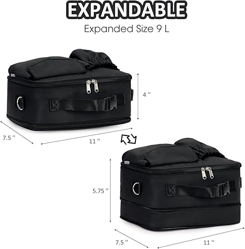 Miniatura 2 de WANDF Bolsa de almuerzo para niños, lonchera expandible con bolsa de almacenamiento de alimentos, bolsa de almuerzo aislada, bolsa enfriadora para