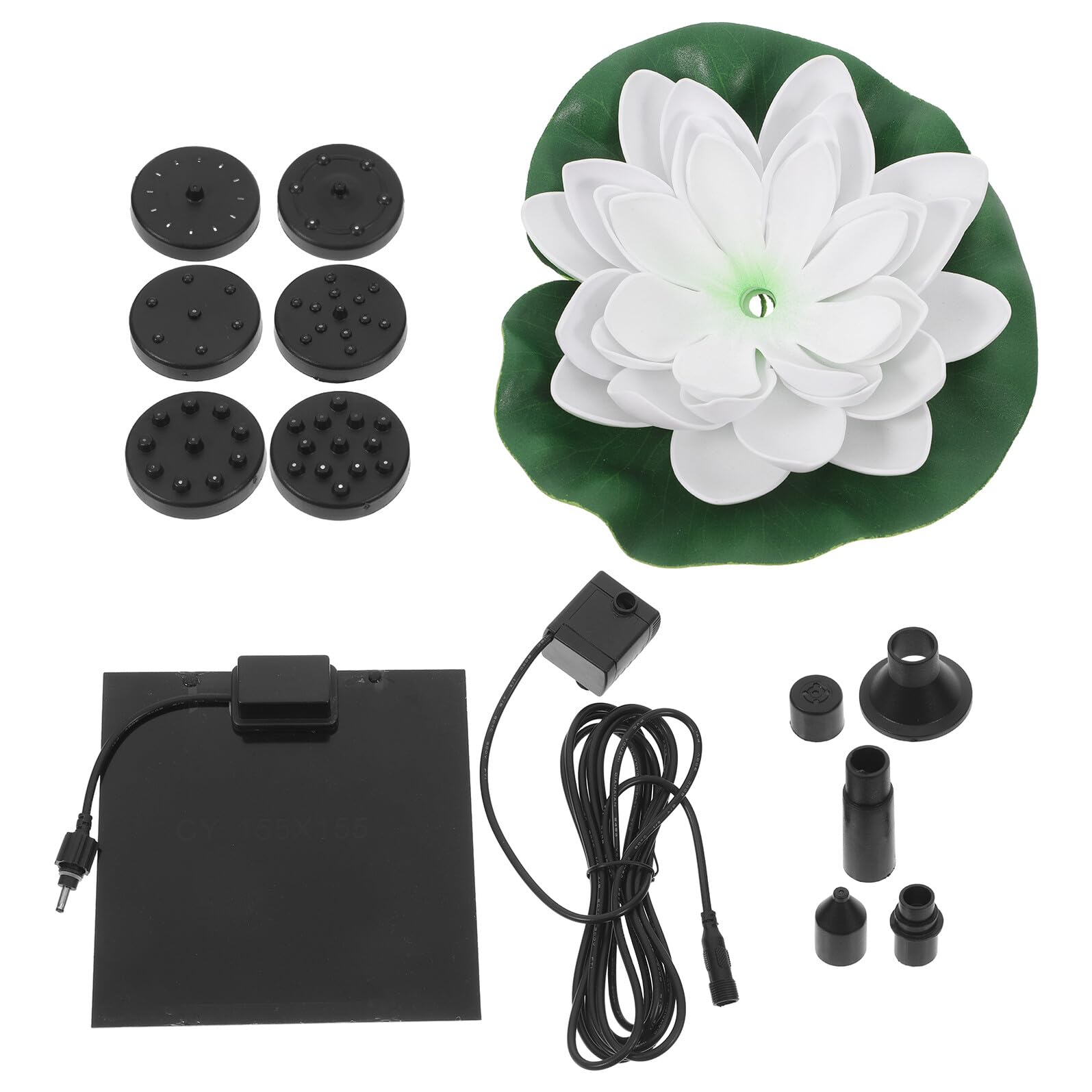 Fontaine solaire de jardin lotus blanc 25W pour bassin extérieur
