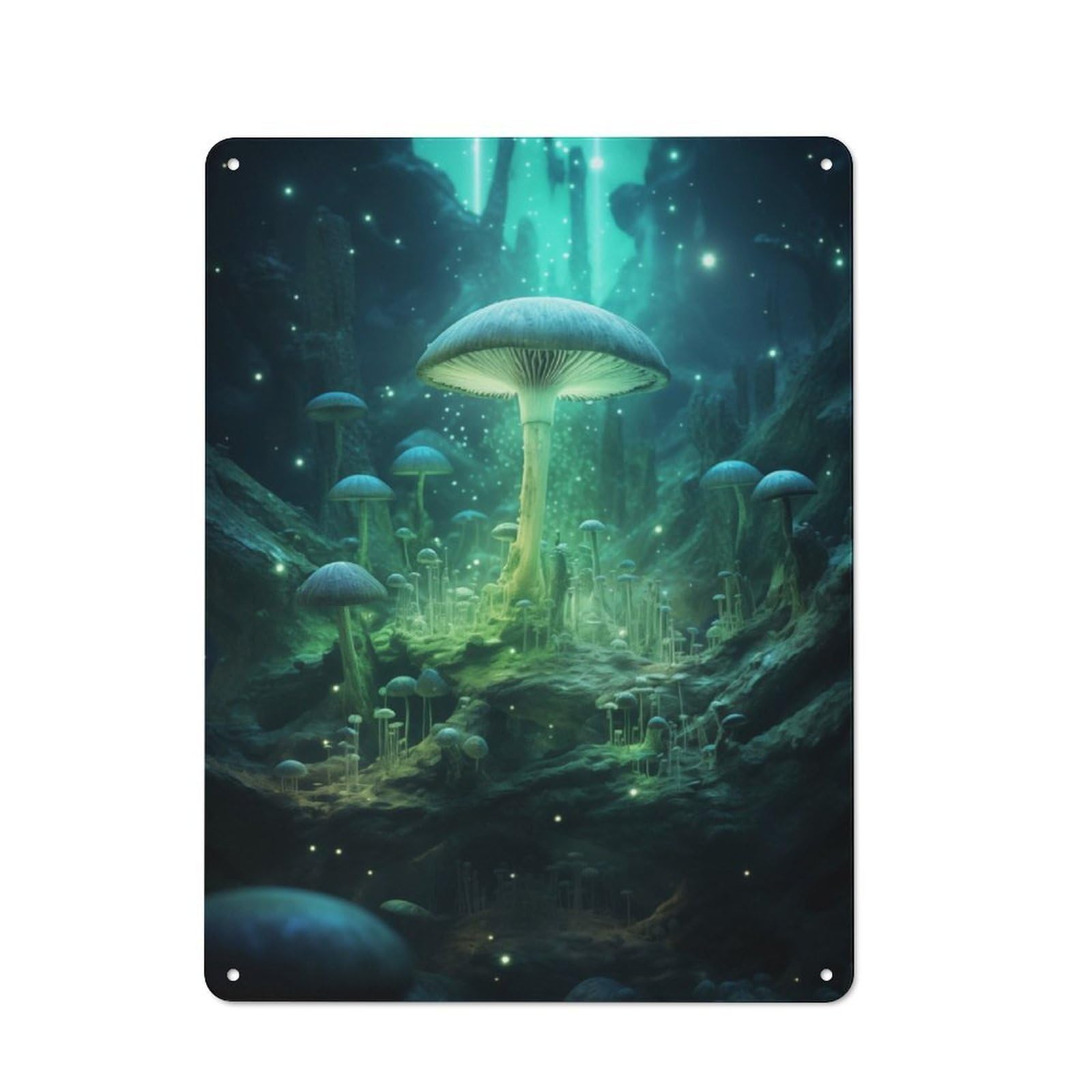 Junmoney Mystic Cavern Mushrooms Metal Sign 40X30cm With For Workshop Wall, Rustic Decor, For Collectors Decorating Workshops And Hobby Rooms