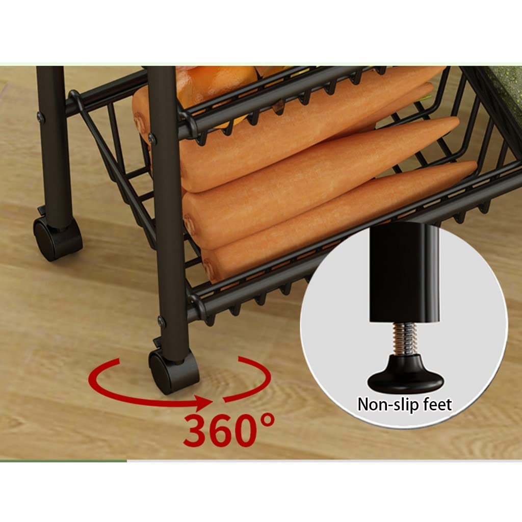 Carrito de almacenamiento rodante de 3 niveles con estante de metal desmontable, carrito multiusos para lavandería, sala de juegos, garaje, oficina o dormitorio, organiza tu espacio de manera