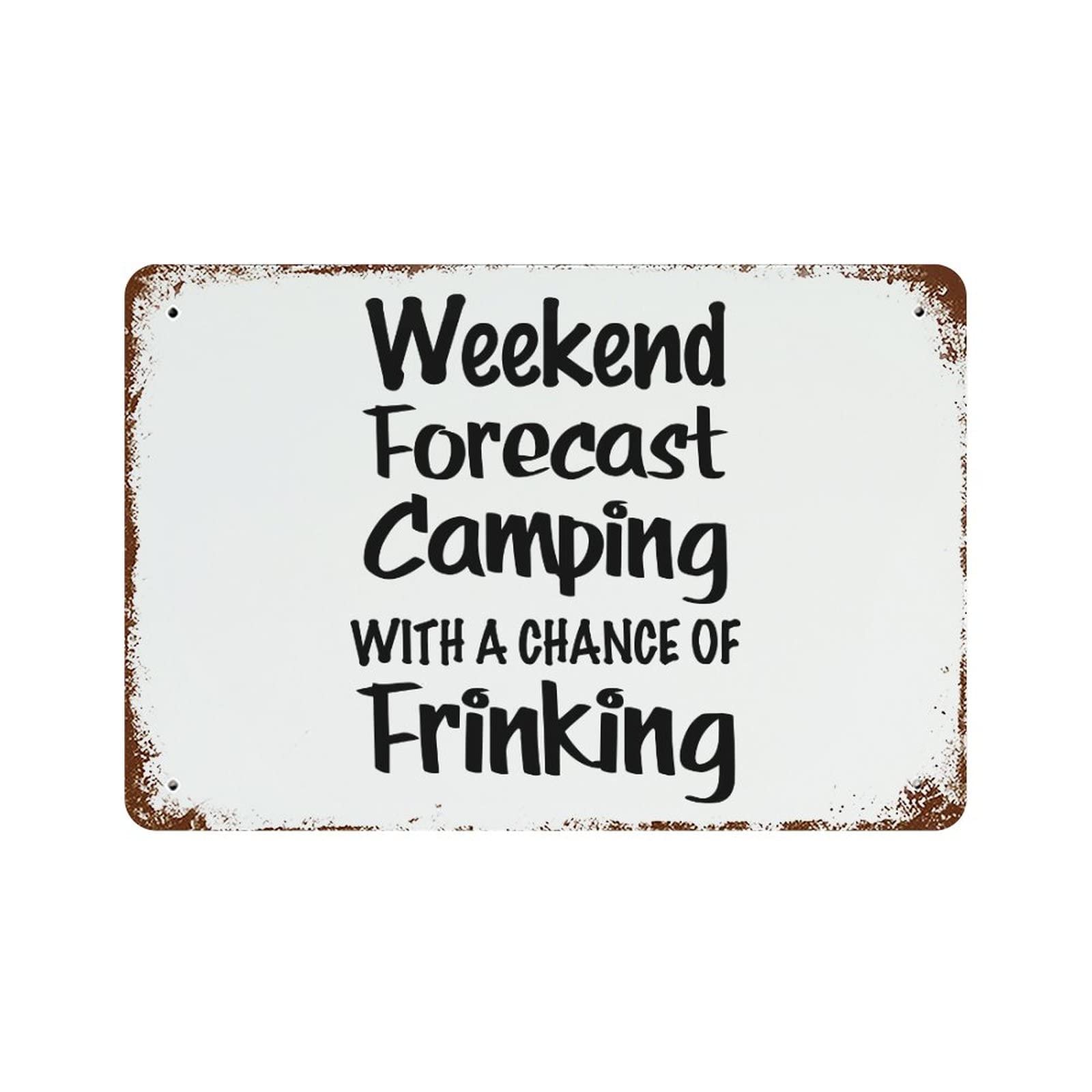 Plaque en métal au style camping, le cadeau rétro parfait pour un bar