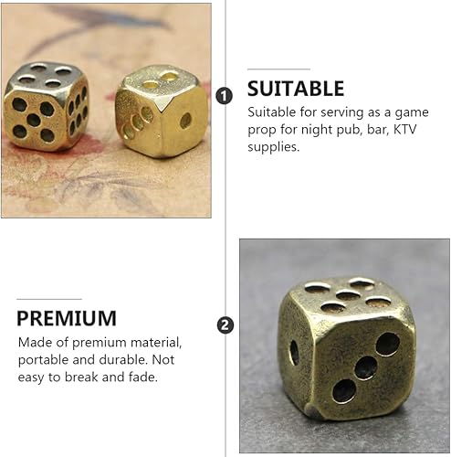 Miniatura 3 de Toyvian Decoración para el hogar, decoración del hogar, decoración del hogar, 4 piezas, juego de dados de latón, retro, latón, decorativo,