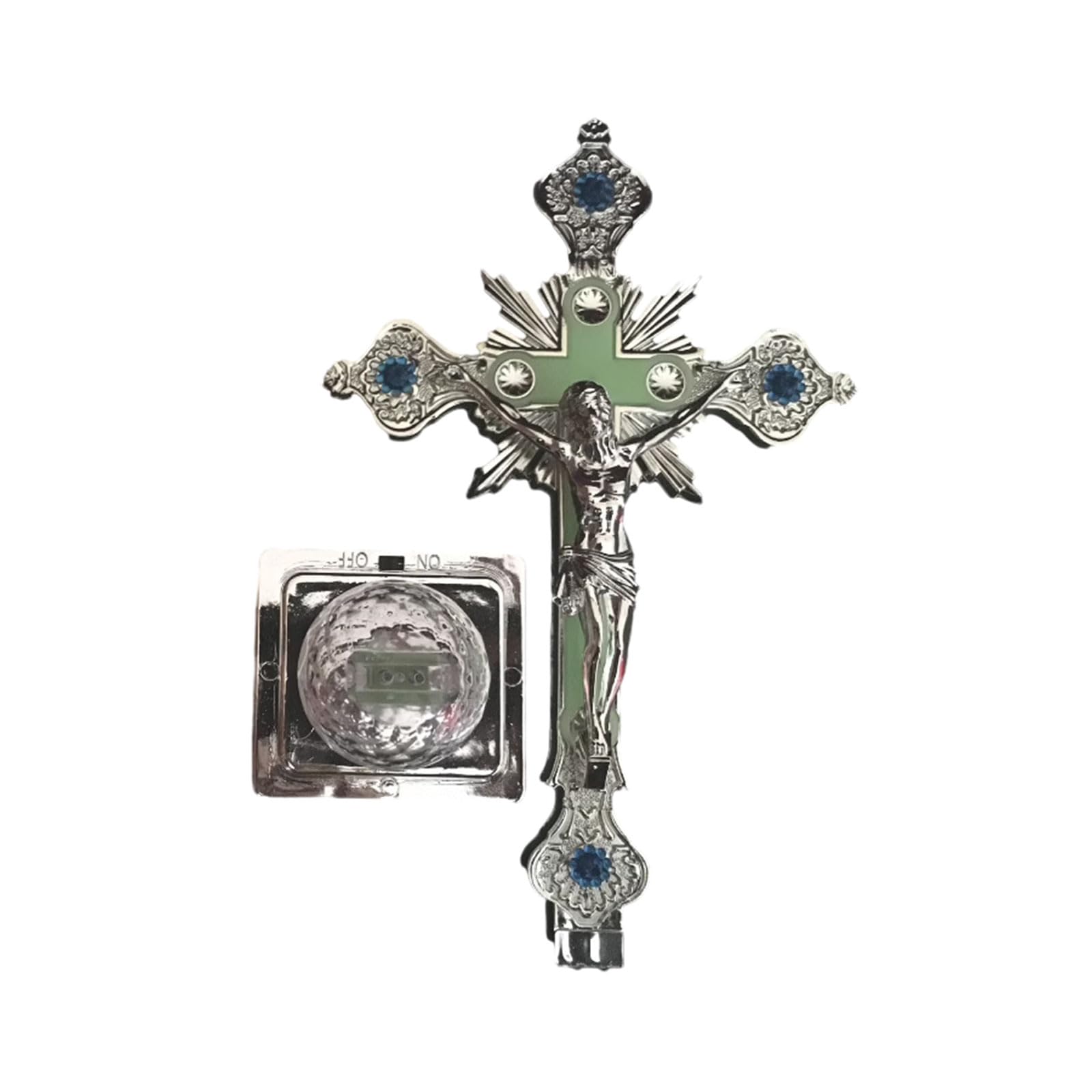 RETUOLWAG Shaped LED Night Lamp Ornament Standing Catholic Crucifix Statue Religious Decor For Home Tabletop Crosses