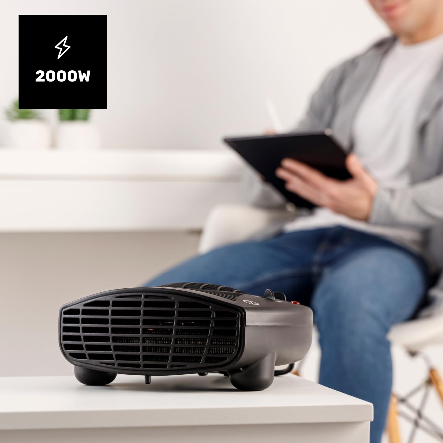 Taurus - Calefactor 2000W, 2 Potencias, Termostato, Función Ventilador