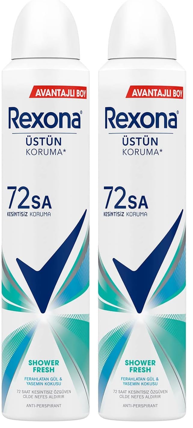Rexona Kadın Sprey Deodorant Shower Fresh 72 Saat Kesintisiz Üstün Koruma 200 ml (2 paketi)
