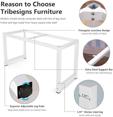 Miniatura 89 de Tribesigns - Escritorio para computadora, escritorio de oficina grande de 63 pulgadas, mesa de estudio, estación de trabajo para oficina en casa,