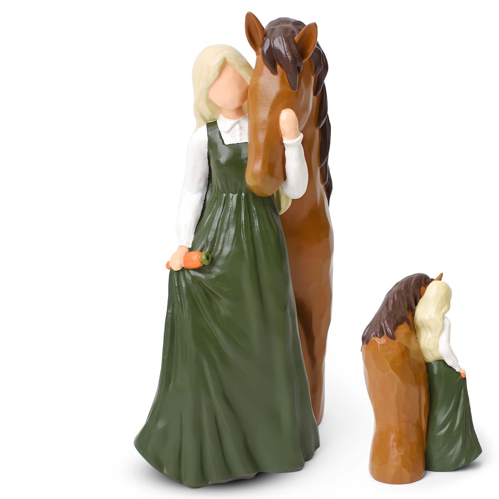 Eremaoy Pferde Geschenke für Mädchen, Pferde Deko Handgemaltes Mädchen Umarmt Pferde Figuren, Pferde Sachen Geschenke für Pferdeliebhaber Fraue