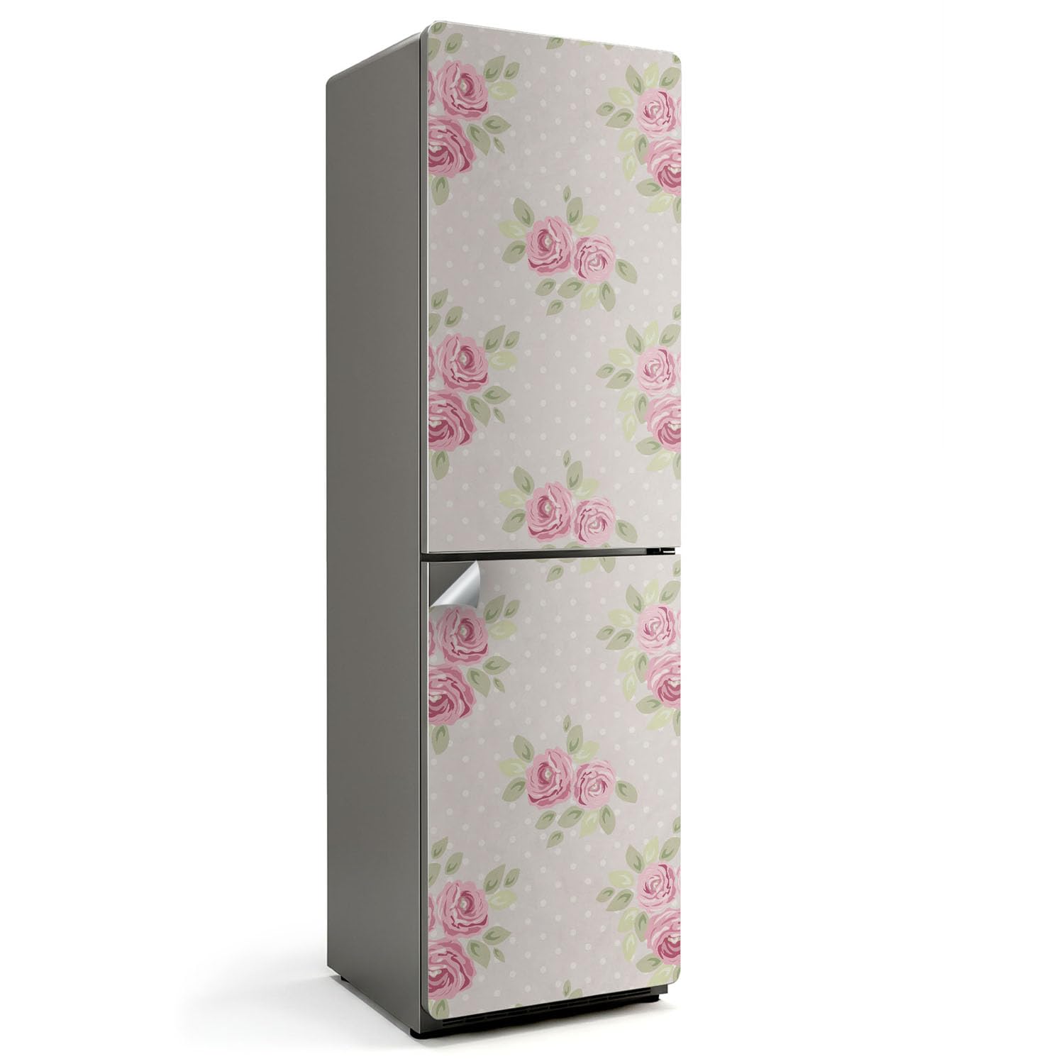Sticker frigo fleuri 60x205cm : autocollant cuisine durable