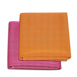 ZHYH 2PCS Sports Cooling Towel Soft Breathable Quick Dry Travel Ice Towel for Gym Fitness Workout Yoga Sport Running Camping Hiking (Color : Orange+Rose Red)