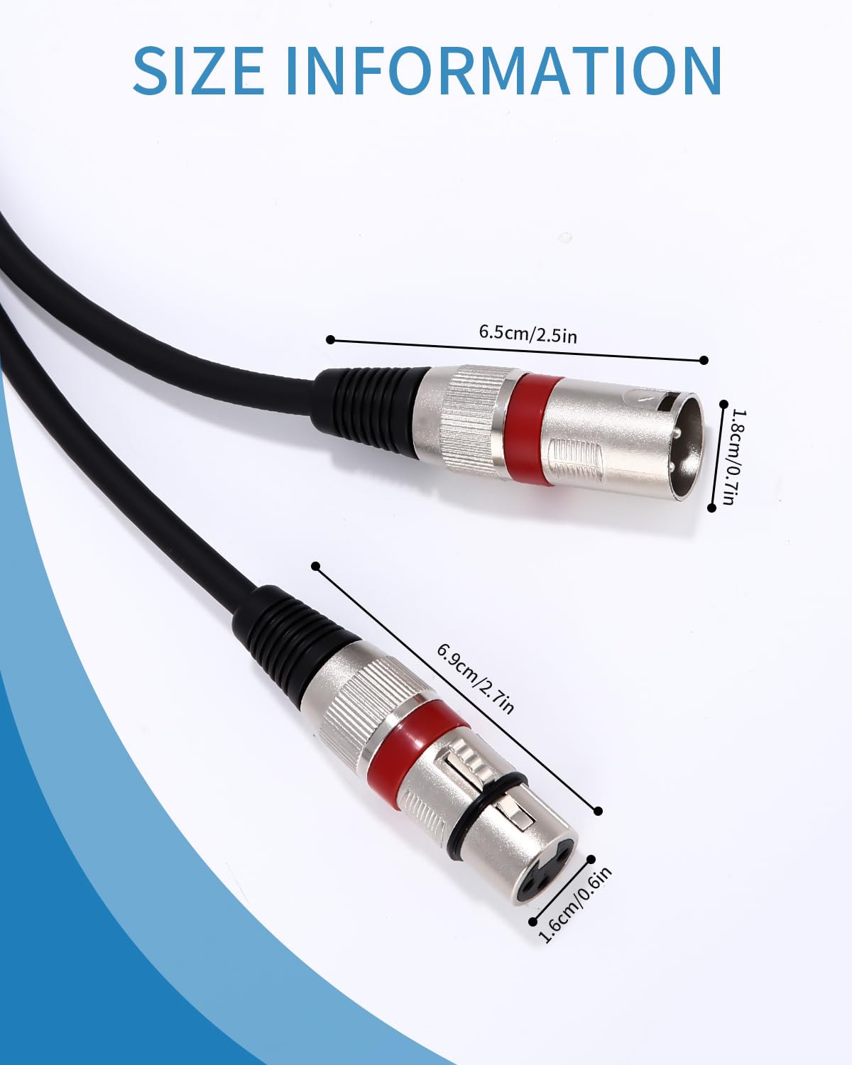 Xespis 6 Pack Câble XLR DMX 5M, 3 Broches Mâle Femelle, Connecteur Audio 3 Pins Pour Microphone et Contrôleur