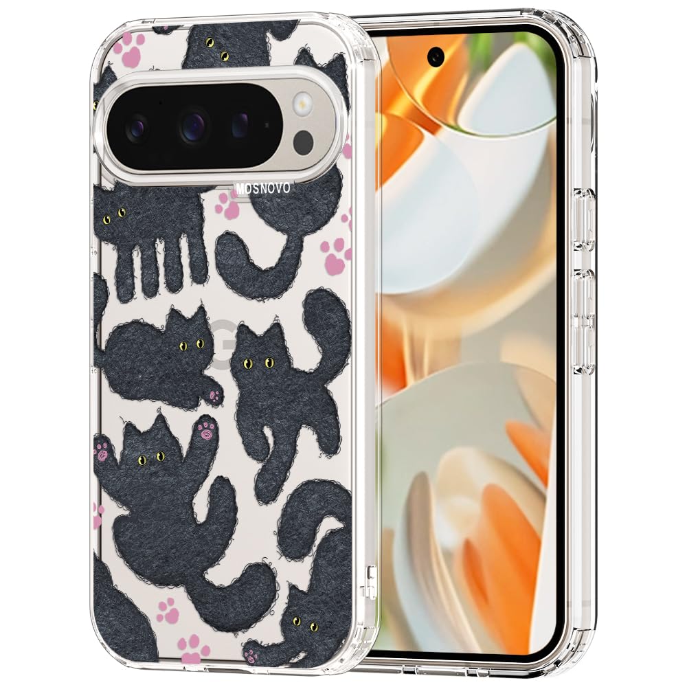 MOSNOVO Case for Google Pixel 9 & Pixel 9 Pro, [Buffertech 6.6ft Military-Grade Drop Protection] [Anti Peel Off Tech] Clear TPU Bumper Phone Case Cover Design - Great Wave — view 43