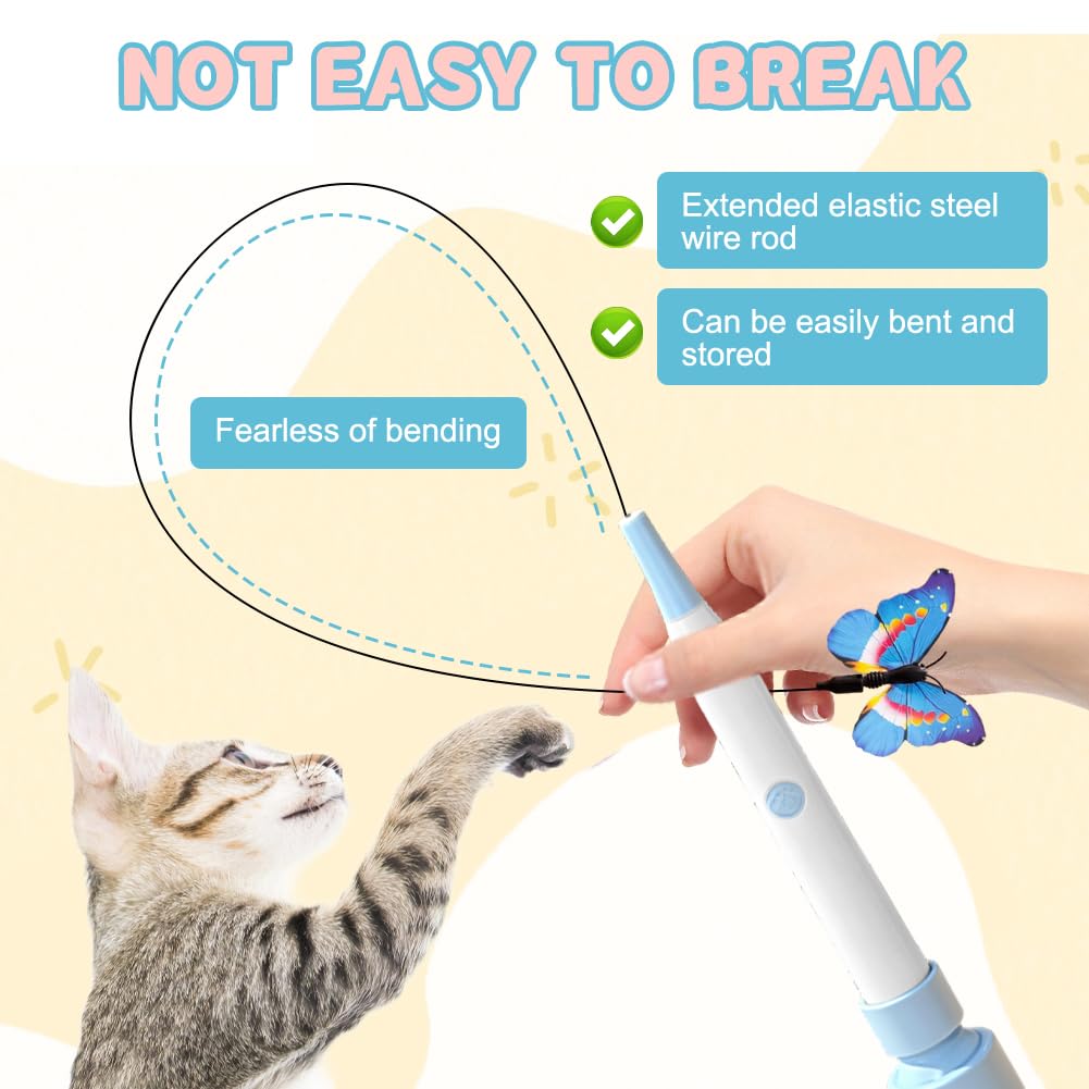 Giocattolo per gatti elettrico, giocattolo per gatti con ventose, girevole a 360°, giocattolo per gatti autooccupazione, naturale interattivo per gatti (blu e bianco)