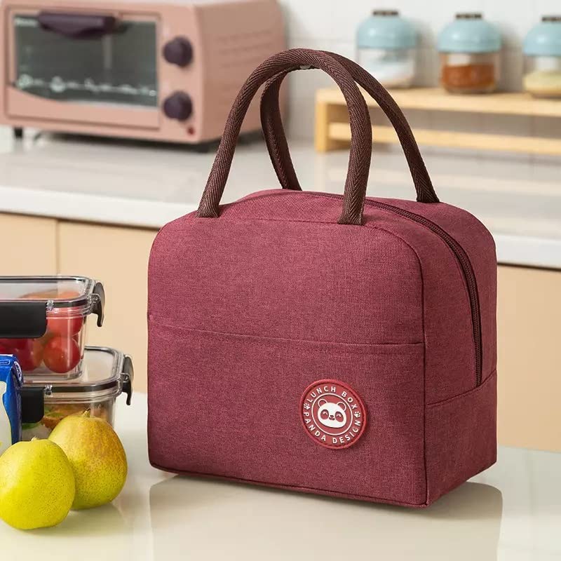 Trendegic Thermal Insulated Travel Lunch Bags Small for Women Work, Student Kids to School Leak-Proof Hot Cold Lunch Bag Reusable Picnic Tote Bag with Aluminum Inner Foil (Plain- Red) (B0C5VJ9TZX) Amazon Price History, Amazon Price Tracker