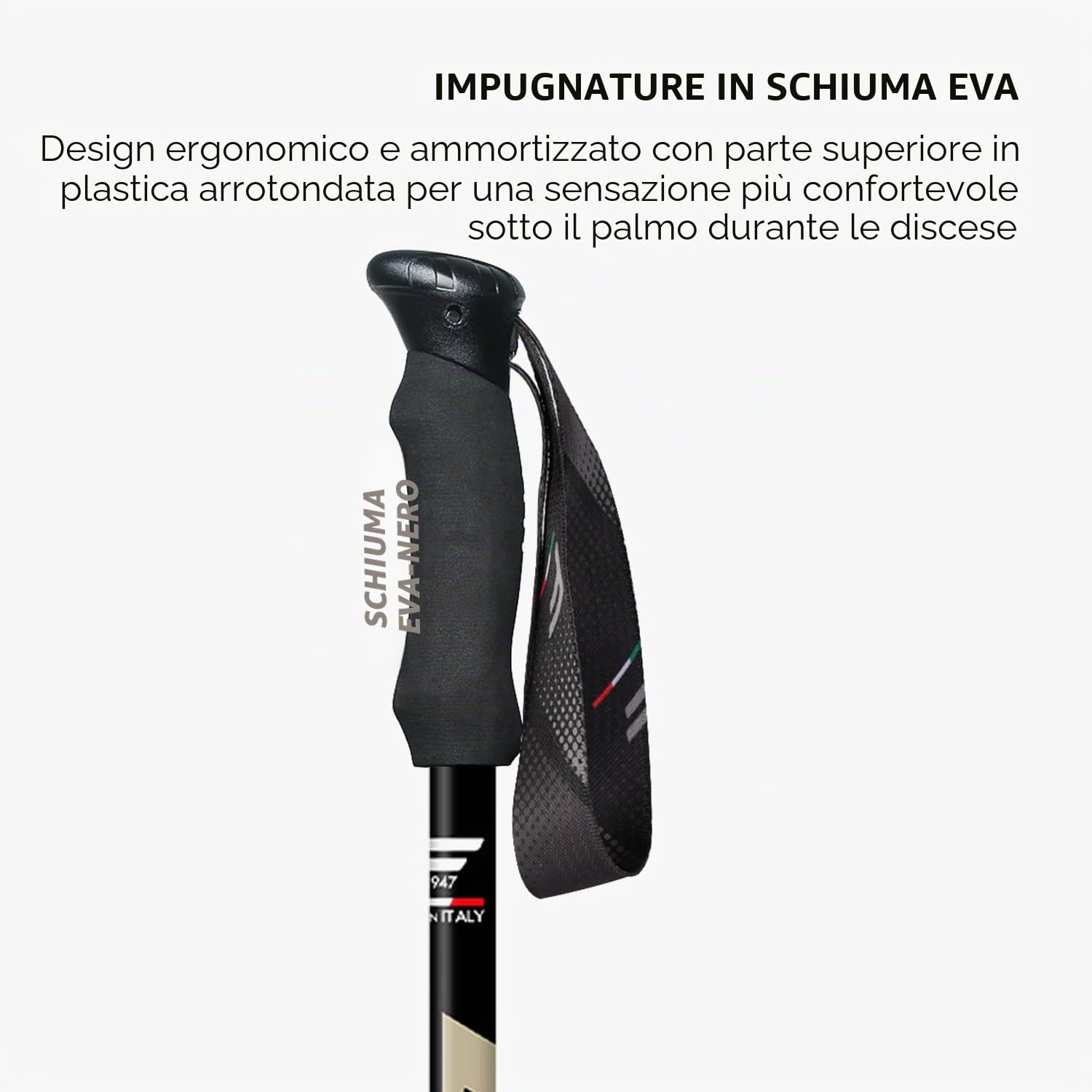 Fizan 3 bastoncini da trekking compatti – 158,8 g Ultralight, Backpacking, Thru Bastoni da trekking, regolabili, pieghevoli, vestibilità personalizzata, impugnature EVA, bastoncini da passeggio in