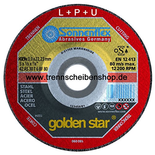 Sonnenflex AS 30 T 6 BF Disco para amoladoras de mesa, 25/115x3,0x22,23mm